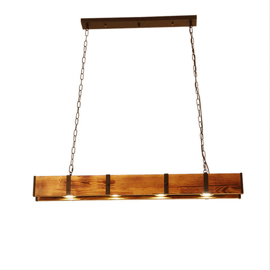 4 Lights Wood Kitchen Island Pendant Light,Fashion Style Design Diffused Light,Perfect for Restaurants, Cafes and Bars,Bulb Included