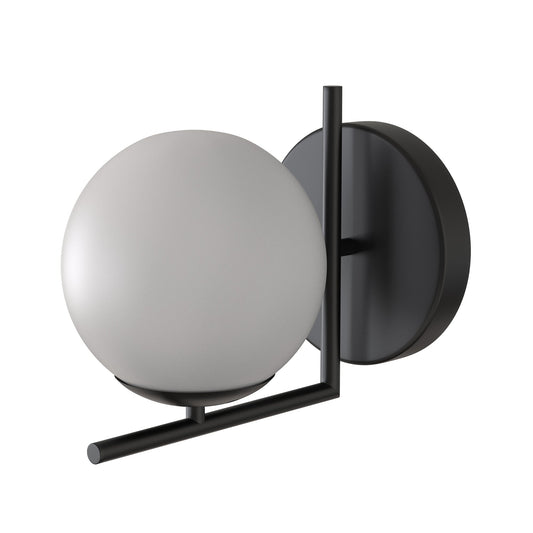 Glass Globe Wall Sconces Gold Wall Mounted Light 1 Light Mid Century Modern Industrial Wall Light (Black)