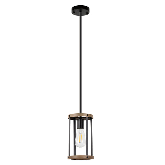 1 Light Single Cylinder Pendant,Farmhouse Kitchen Pendant Light, Industrial Rustic Chandelier Vintage Edison Ceiling Island Lighting Fixture,5.9Inch