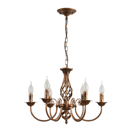 6-Light Modern Farmhouse Classic Candlestick Chandelier Island Pendant Light,Bronze
